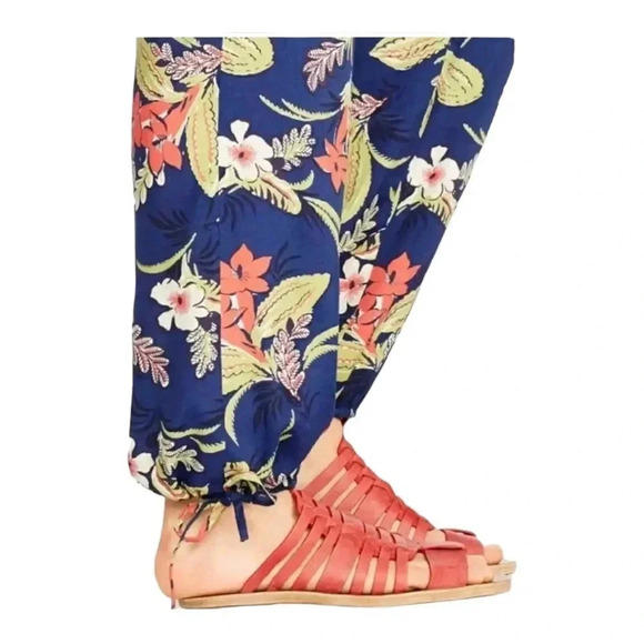 Polo Ralph Lauren V-Neck Drawstring Waist Blue Floral Jumpsuit Women’s size M - Picture 6 of 16